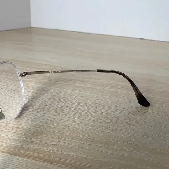 Ray-Ban RB6589 2501 Silver Pilot Eyeglasses Metal Frame 56-15-140 Excellent Cond - Picture 7 of 8